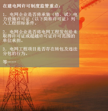 八、在建電網(wǎng)工程項目許可制度執(zhí)行情況