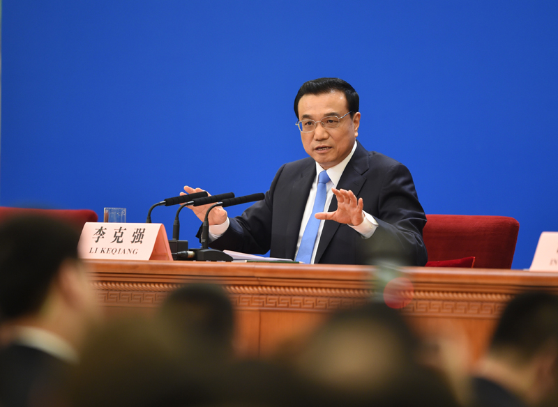 3月15日，國(guó)務(wù)院總理李克強(qiáng)在北京人民大會(huì)堂與中外記者見面，并回答記者提問。新華社記者 謝環(huán)馳 攝