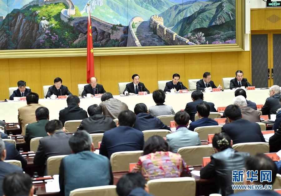 1月13日，中共中央政治局委員、中宣部部長、全國&ldquo;掃黃打非&rdquo;工作小組組長劉奇葆在北京出席第三十次全國&ldquo;掃黃打非&rdquo;工作電視電話會(huì)議。新華社記者 李濤 攝