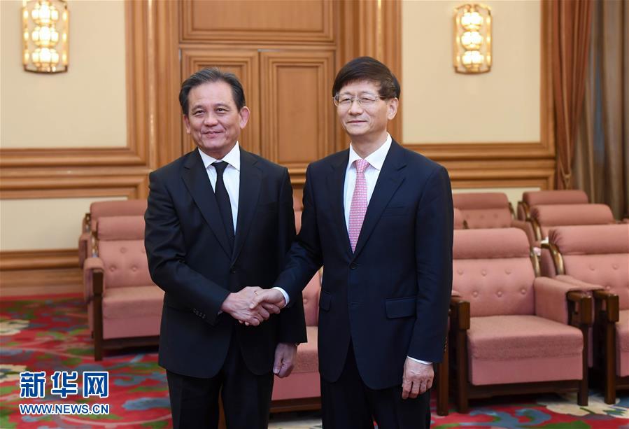 （XHDW）孟建柱會(huì)見(jiàn)泰國(guó)大理院院長(zhǎng)維拉蓬&middot;湯蘇萬(wàn)