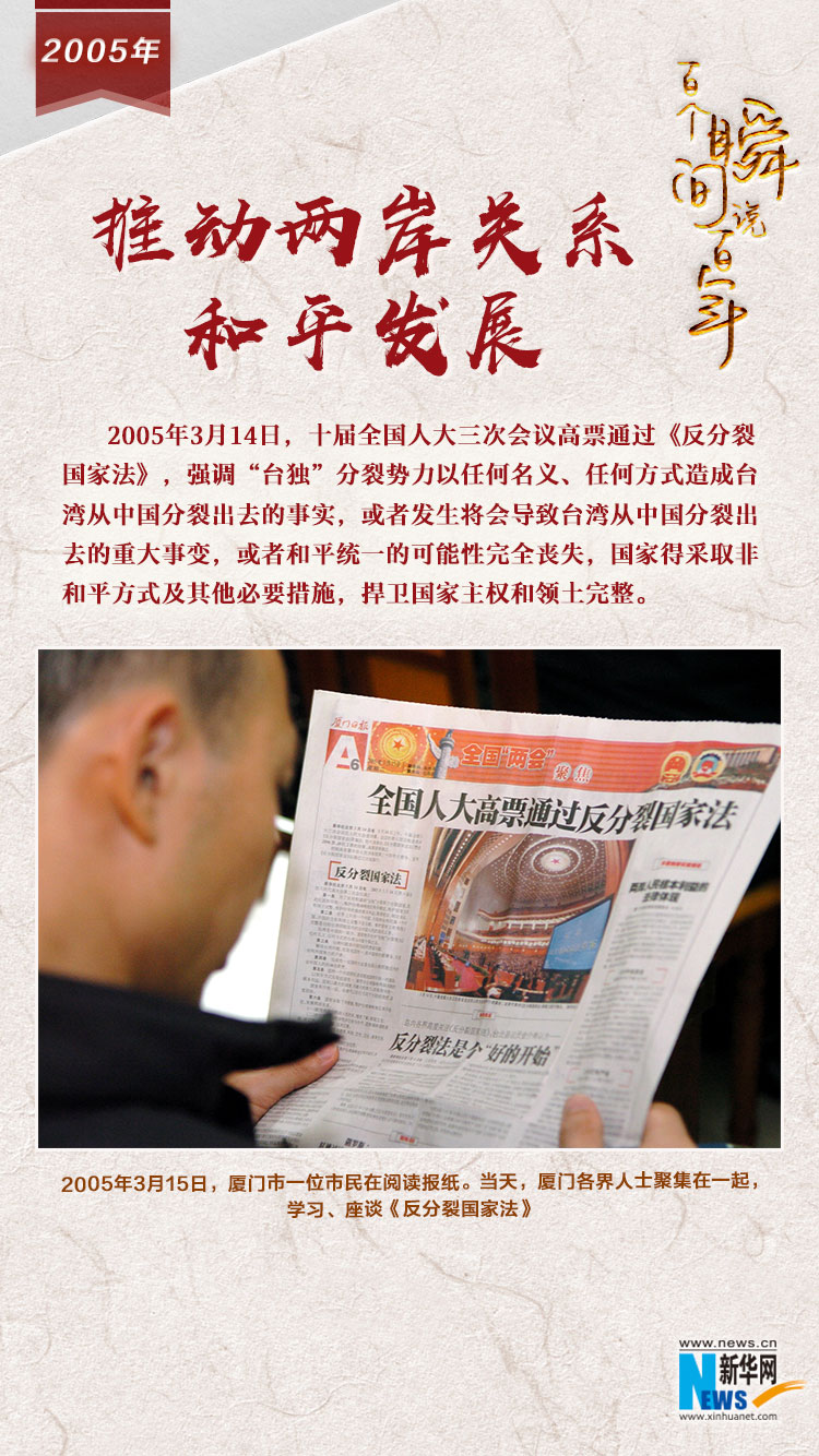 2005，推動兩岸關(guān)系和平發(fā)展