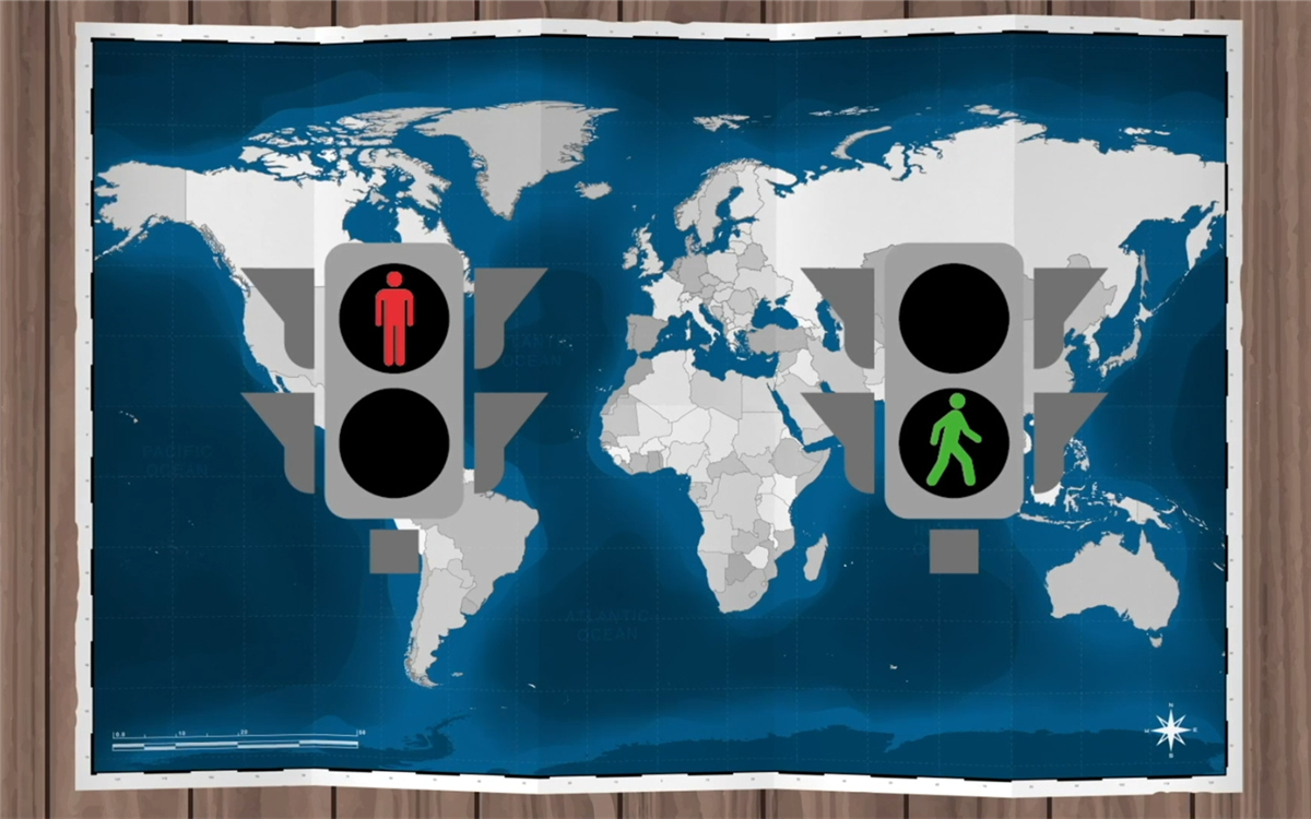 聯(lián)合國(guó)確定了紅燈停、綠燈行的規(guī)則