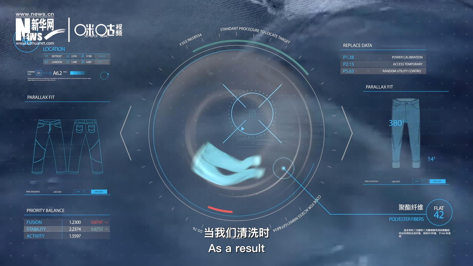 為了增強(qiáng)牛仔褲的彈性，面料里還會(huì)加入聚酯纖維