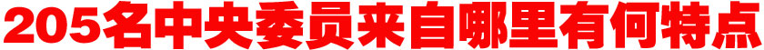 205名中央委員來(lái)自哪里？有何特點(diǎn)？