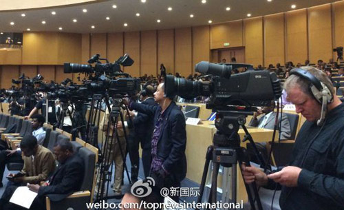 李克強即將在非盟總部發(fā)表演講，請柬&ldquo;一柬難求&rdquo;。圖片來源：&ldquo;新國際&rdquo;微博。