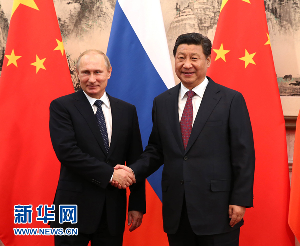 11月9日，國家主席習(xí)近平在北京釣魚臺國賓館會見俄羅斯總統(tǒng)普京。新華社記者 蘭紅光 攝