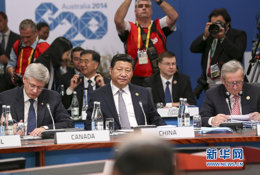 11月15日，二十國集團(tuán)領(lǐng)導(dǎo)人第九次峰會(huì)在澳大利亞布里斯班舉行。國家主席習(xí)近平出席會(huì)議并發(fā)表題為《推動(dòng)創(chuàng)新發(fā)展實(shí)現(xiàn)聯(lián)動(dòng)增長》的重要講話。 新華社發(fā)