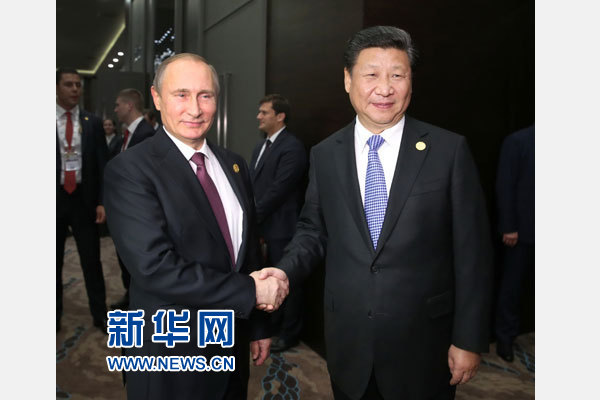 11月15日，國家主席習(xí)近平在土耳其安塔利亞會(huì)見俄羅斯總統(tǒng)普京。 新華社記者馬占成攝