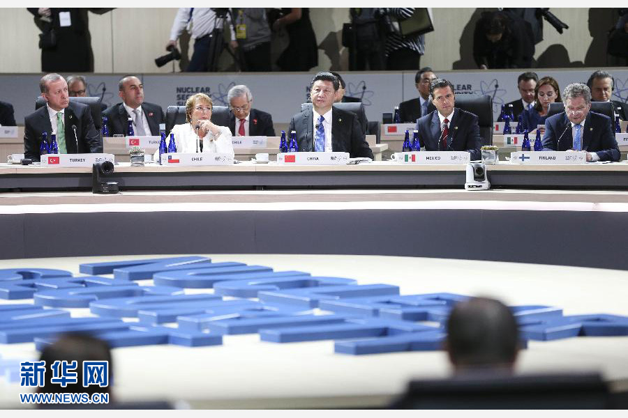 4月1日，第四屆核安全峰會在美國首都華盛頓舉行。國家主席習近平出席并發(fā)表題為《加強國際核安全體系，推進全球核安全治理》的重要講話。新華社記者蘭紅光攝