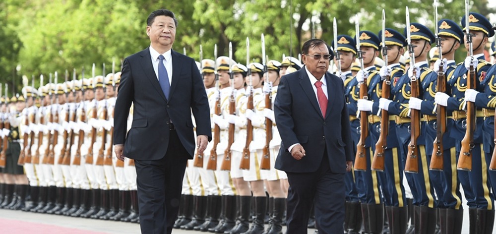 資料圖：習(xí)近平同老撾人民革命黨中央總書(shū)記、國(guó)家主席本揚(yáng)舉行會(huì)談